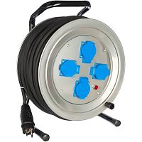 Удлинитель на металлической катушке с заземлением Союз 4х30м 16А 3500Вт IP44 картинка 